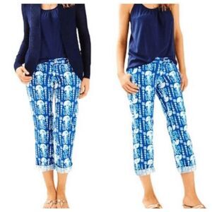 NWOT LILLY PULITZER Cocoanut Walk Crop Pant Size 2